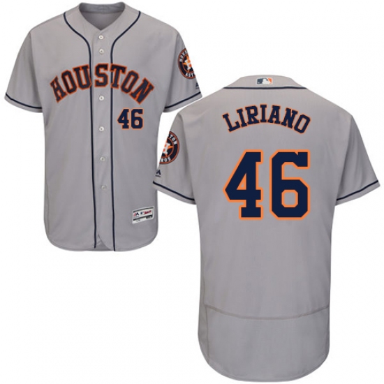 Men's Majestic Houston Astros #46 Francisco Liriano Grey Flexbase Authentic Collection MLB Jersey - Ujersey