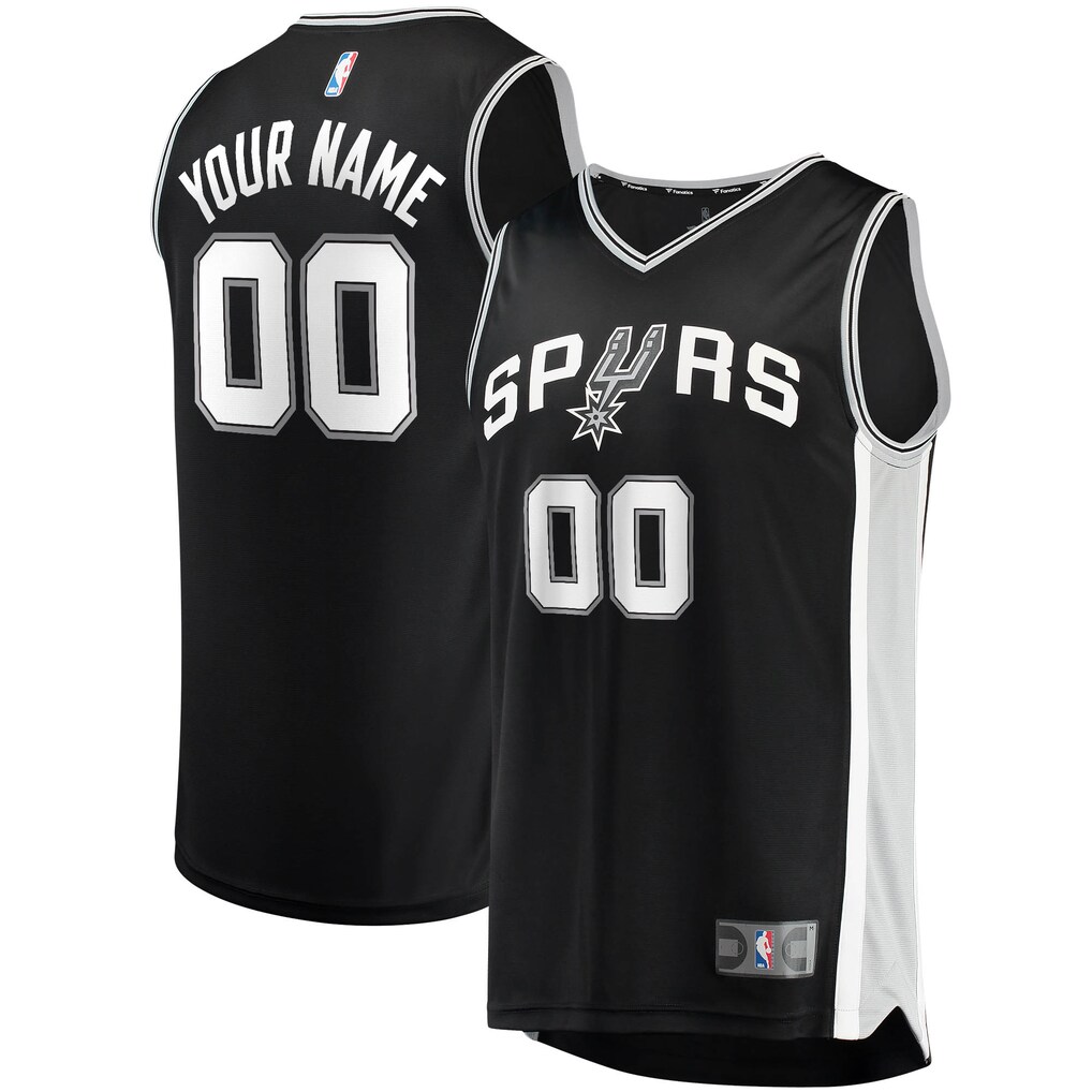 Men's San Antonio Spurs Fanatics Black Fast Break Custom Replica Jersey - Icon Edition - U-jersey