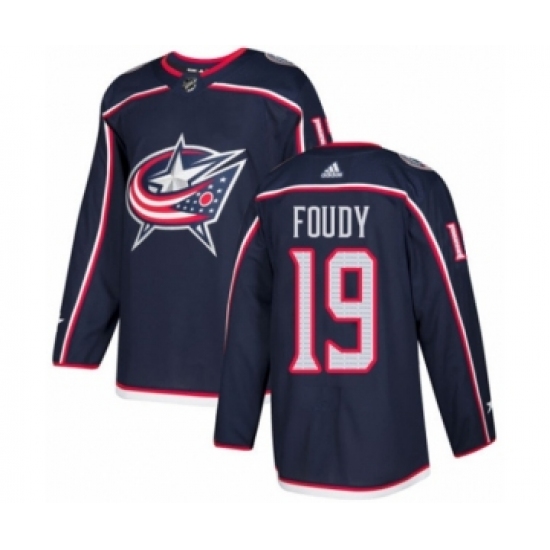 Men's Adidas Columbus Blue Jackets #19 Liam Foudy Premier Navy Blue Home NHL Jersey - Ujersey