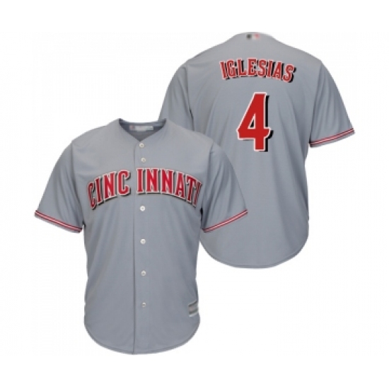 Men's Cincinnati Reds #4 Jose Iglesias Replica Grey Road Cool Base Baseball Jersey - Ujersey