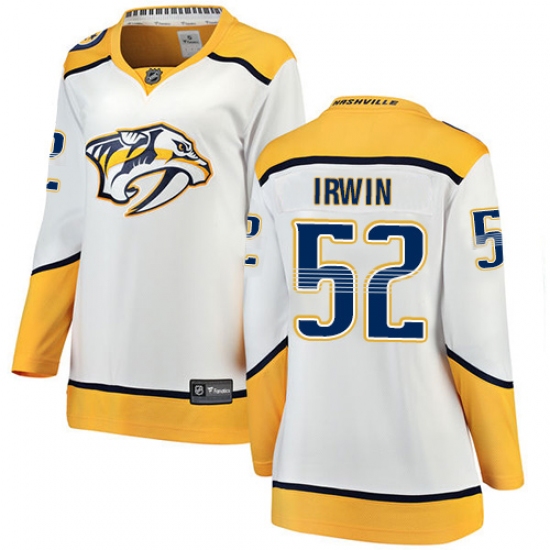 Women's Nashville Predators #52 Matt Irwin Fanatics Branded White Away Breakaway NHL Jersey - Ujersey