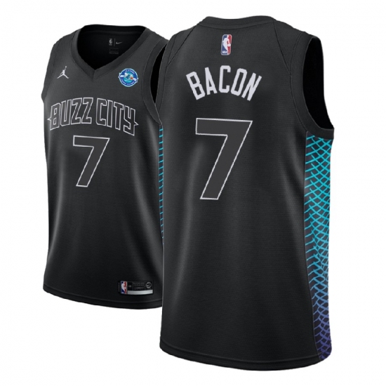 Men 2018-19 Season Charlotte Hornets #7 Dwayne Bacon 30th Anniversary City Edition Black Jersey - Ujersey