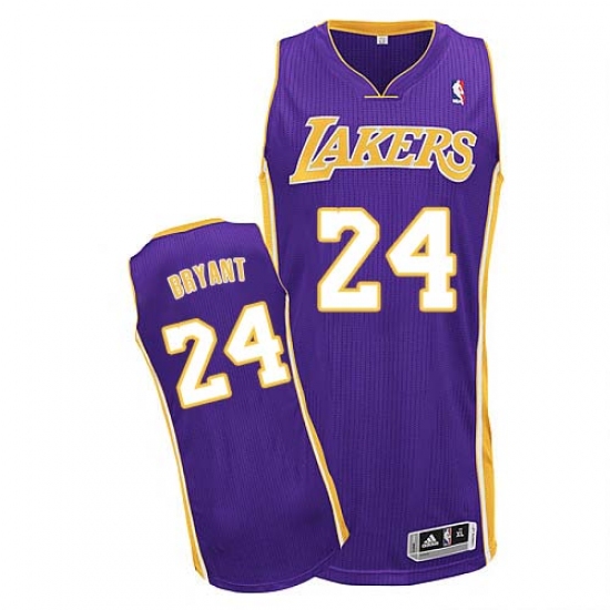 Men's Adidas Los Angeles Lakers #24 Kobe Bryant Authentic Purple Road NBA Jersey - Ujersey