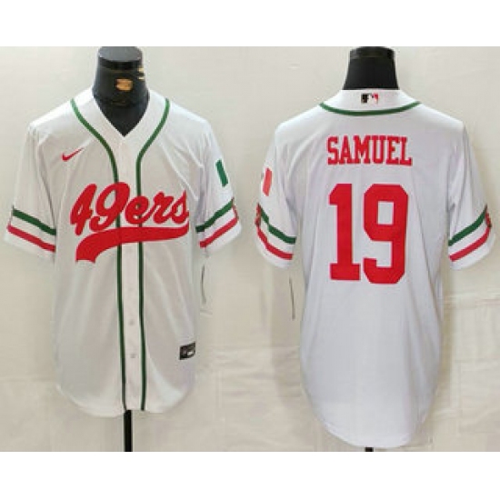 Men's San Francisco 49ers #19 Deebo Samuel White Mexico Cool Base Stitched Baseball Jersey - Ujersey