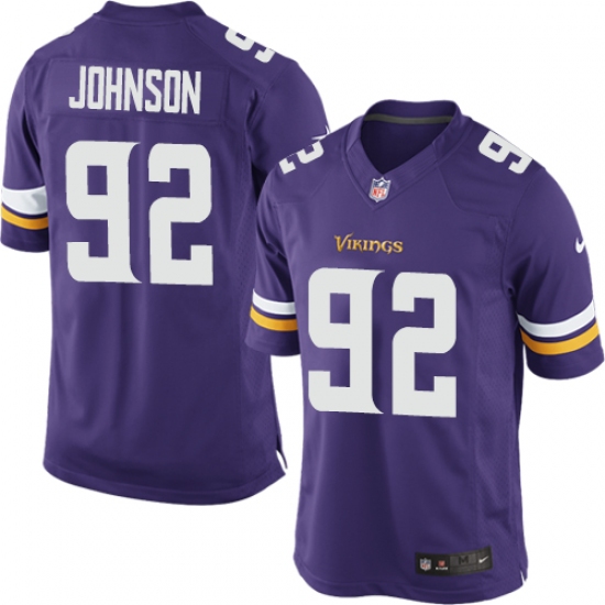 Youth Nike Minnesota Vikings #92 Tom Johnson Purple Team Color Vapor Untouchable Limited Player NFL Jersey - Ujersey