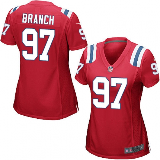 Women's Nike New England Patriots #97 Alan Branch Game Red Alternate NFL Jersey - Ujersey