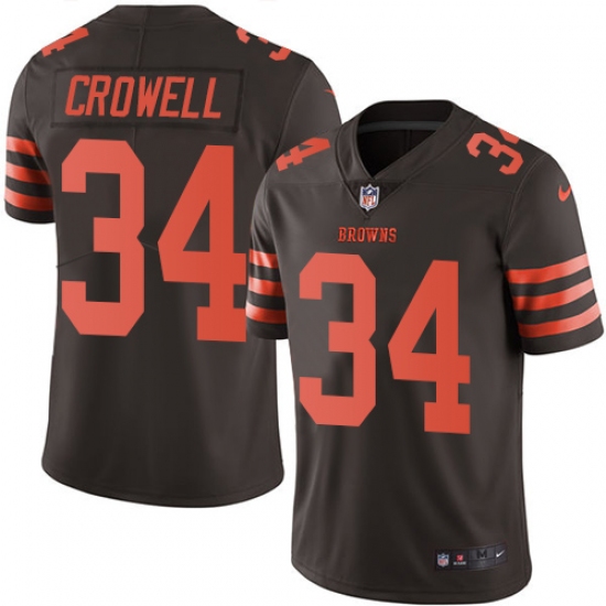 Men's Nike Cleveland Browns #34 Isaiah Crowell Limited Brown Rush Vapor Untouchable NFL Jersey - Ujersey