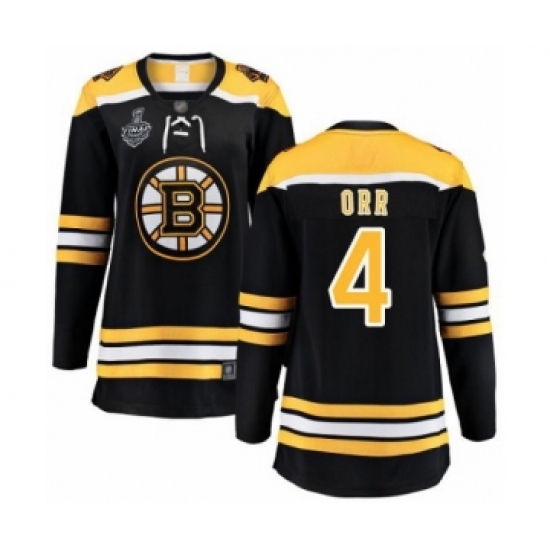 Women's Boston Bruins #4 Bobby Orr Authentic Black Home Fanatics Branded Breakaway 2019 Stanley Cup Final Bound Hockey Jersey - Ujersey