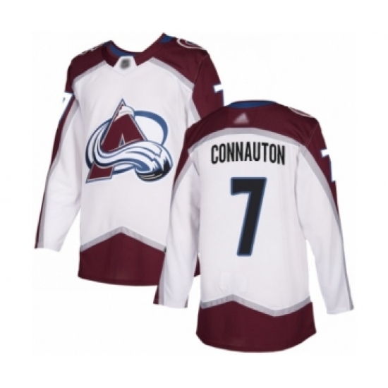 Youth Colorado Avalanche #7 Kevin Connauton Authentic White Away Hockey Jersey - Ujersey
