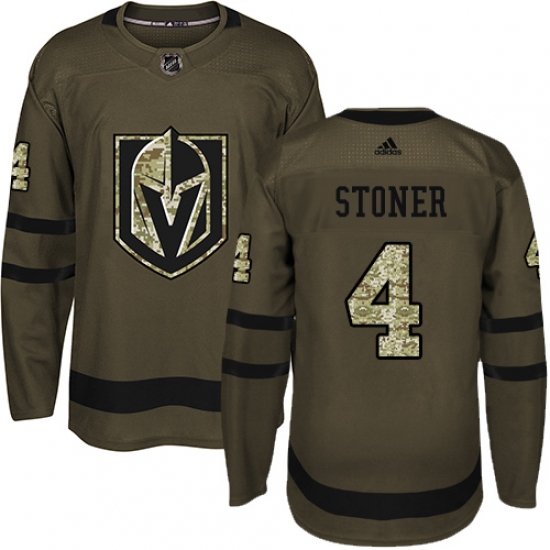 Youth Adidas Vegas Golden Knights #4 Clayton Stoner Authentic Green Salute to Service NHL Jersey