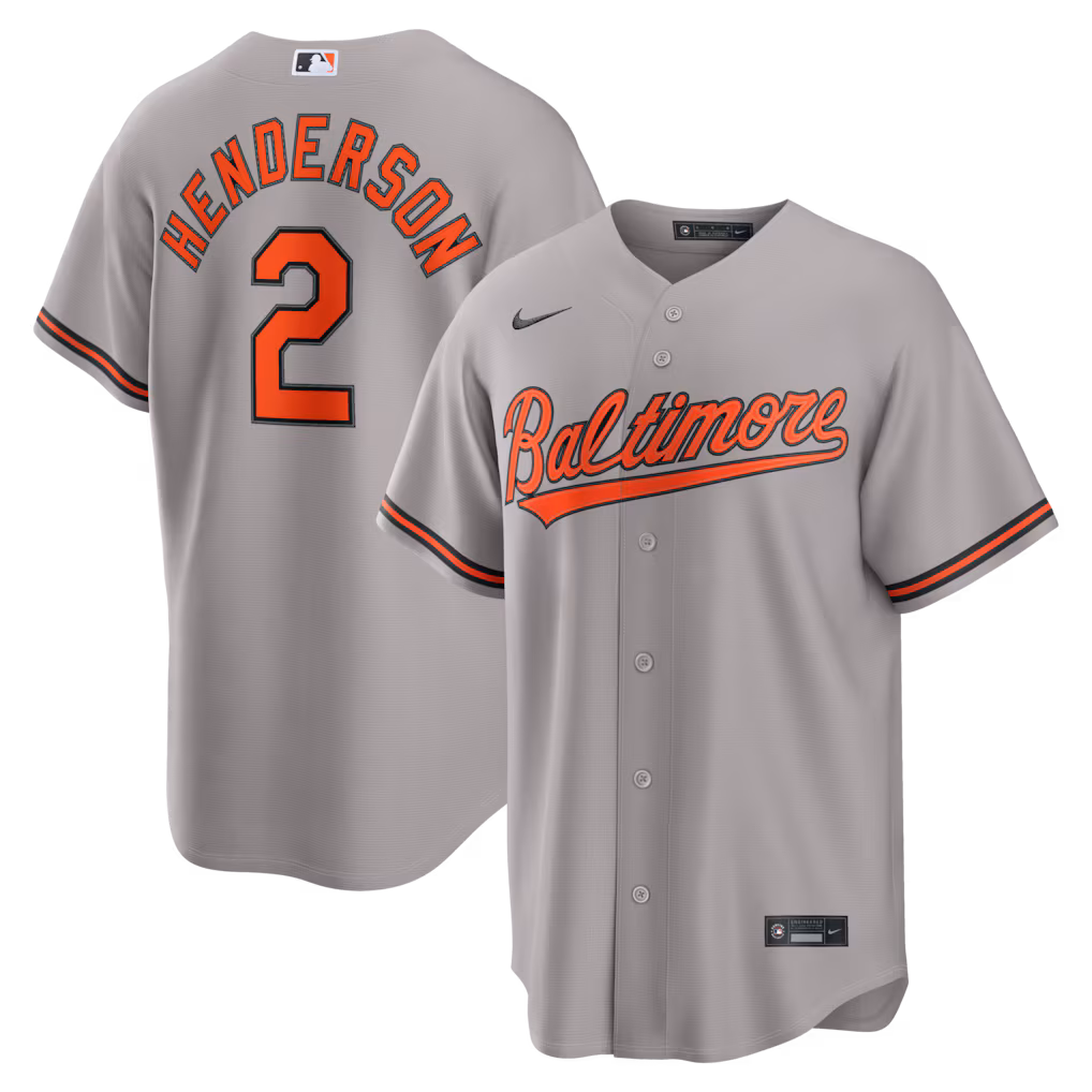Men's Baltimore Orioles Gunnar Henderson Nike Gray Road Replica Jersey - Ujersey