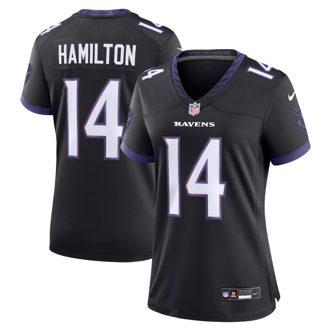 Women's Baltimore Ravens Kyle Hamilton Nike Black Alternate Game Jersey - Ujersey