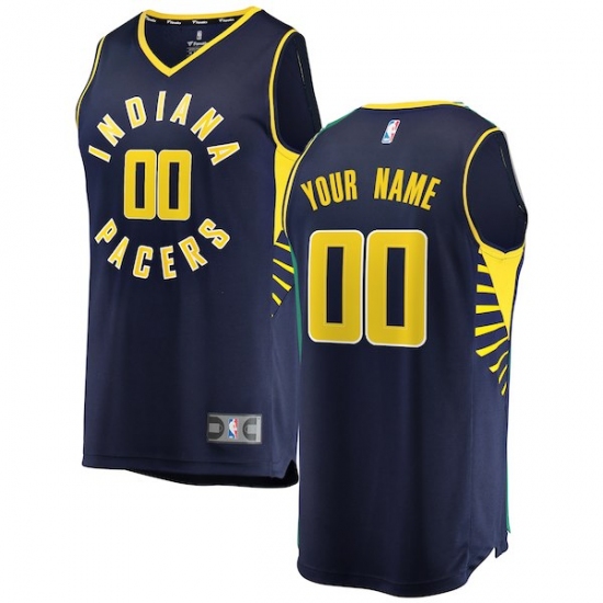 Men's Indiana Pacers Fanatics Branded Navy Fast Break Custom Replica Jersey - Icon Edition - Ujersey
