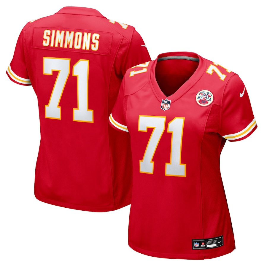 Women's Kansas City Chiefs Josh Simmons Nike Red Team Game Jersey - Ujersey