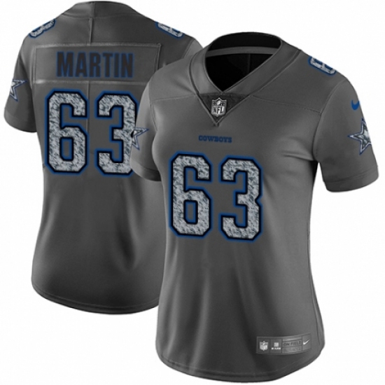 Women's Nike Dallas Cowboys #63 Marcus Martin Gray Static Vapor Untouchable Limited NFL Jersey - Ujersey