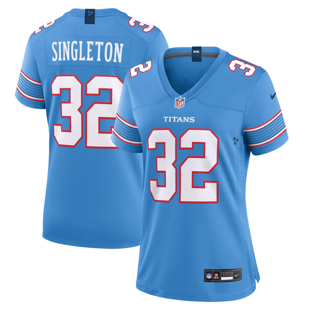 Women's Tennessee Titans Nicholas Singleton Nike Light Blue Team Game Jersey
