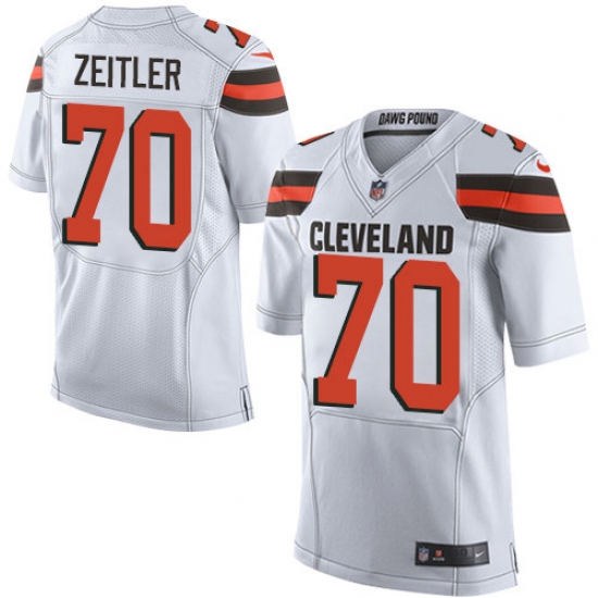 Men's Nike Cleveland Browns #70 Kevin Zeitler Elite White NFL Jersey - Ujersey