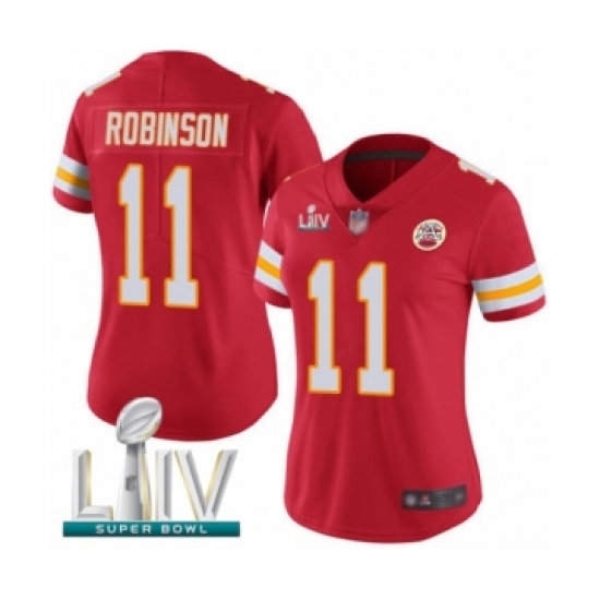 Women's Kansas City Chiefs #11 Demarcus Robinson Red Team Color Vapor Untouchable Limited Player Super Bowl LIV Bound Football Jersey - Ujersey