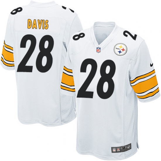Men's Nike Pittsburgh Steelers #28 Sean Davis Game White NFL Jersey - Ujersey