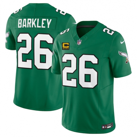 Men's Philadelphia Eagles #26 Saquon Barkley Kelly Green 2025 F.U.S.E. With 4-Star C Vapor Untouchable Limited Throwback Stitched Football Jersey - Ujersey