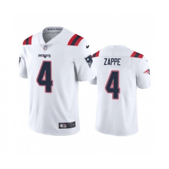 Men's New England Patriots #4 Bailey Zappe White Vapor Untouchable Limited Stitched Jersey - Ujersey