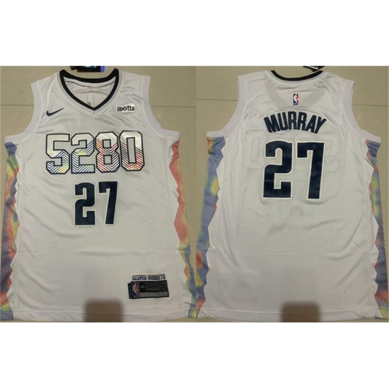 Men's Denver Nuggets #27 Jamal Murray White 2024-25 City Edition Stitched Basketball Jersey - ujerseystore