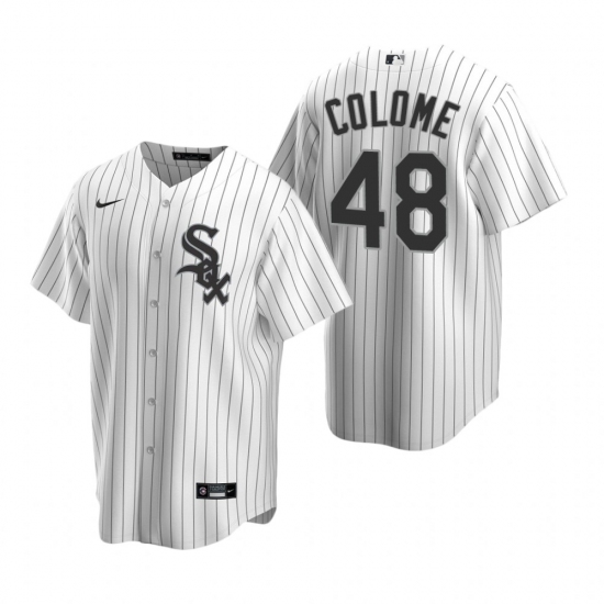 Men's Nike Chicago White Sox #48 Alex Colome White Home Stitched Baseball Jersey - Ujersey