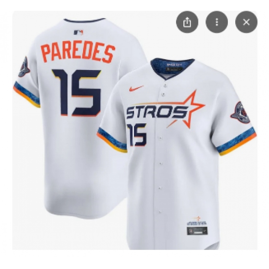 Men's Houston Astros #15 Isaac Paredes Nike White Home Replica Jersey - Ujersey