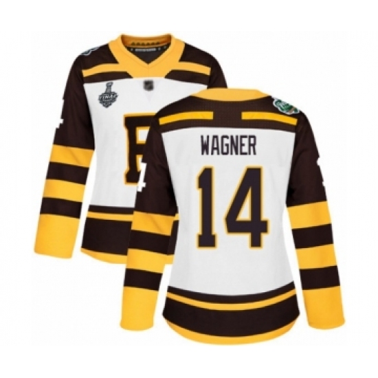 Women's Boston Bruins #14 Chris Wagner Authentic White Winter Classic 2019 Stanley Cup Final Bound Hockey Jersey - Ujersey