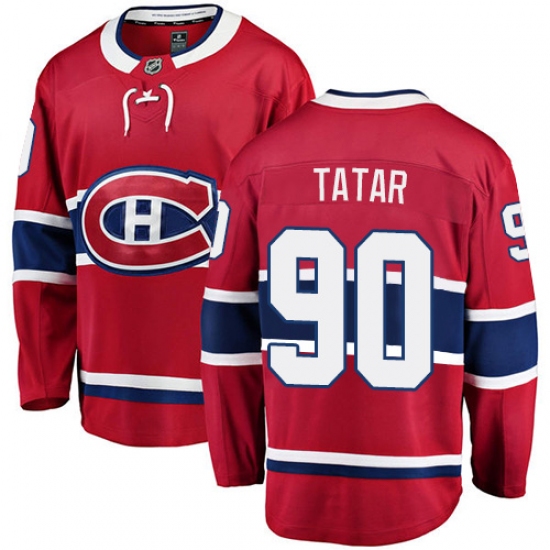 Youth Montreal Canadiens #90 Tomas Tatar Authentic Red Home Fanatics Branded Breakaway NHL Jersey - Ujersey