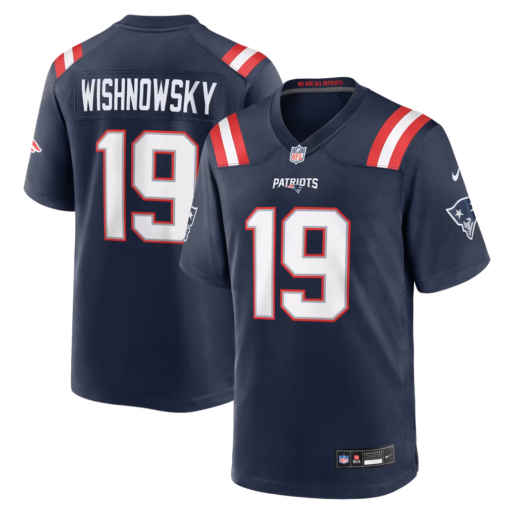 Men's New England Patriots Mitch Wishnowsky Nike Navy Team Game Jersey