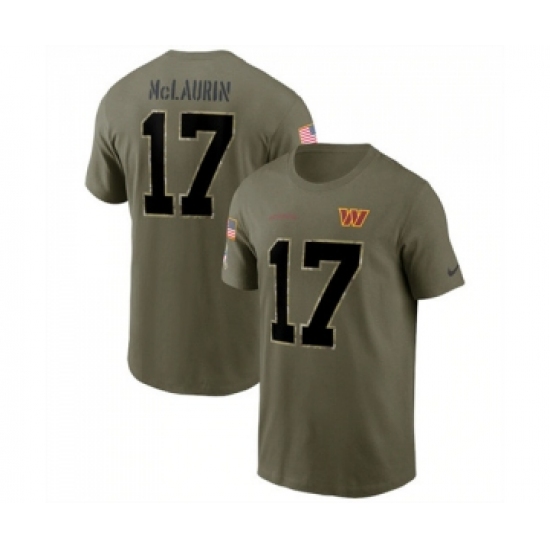 Men's Washington Commanders #17 Terry McLaurin 2022 Olive Salute to Service T-Shirt - Ujersey