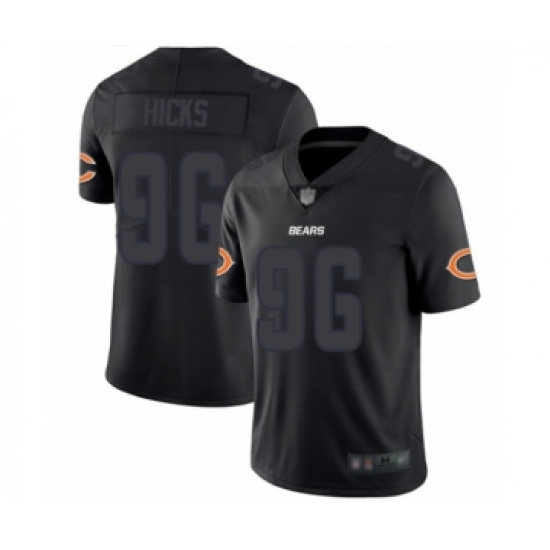 Men's Chicago Bears #96 Akiem Hicks Limited Black Rush Impact Football Jersey