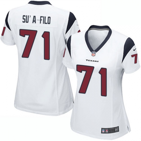 Women's Nike Houston Texans #71 Xavier Su'a-Filo Game White NFL Jersey