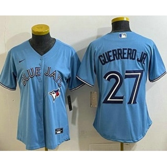 Women's Toronto Blue Jays #27 Vladimir Guerrero Jr Light Blue Cool Base Jersey - Ujersey