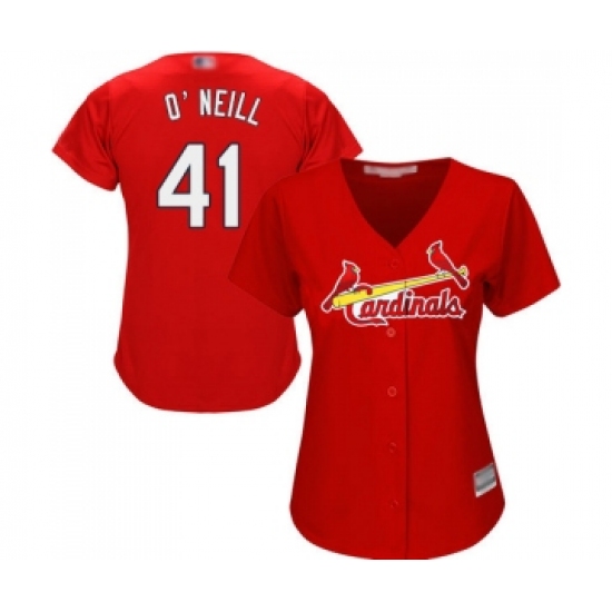 Women's St. Louis Cardinals #41 Tyler O Neill Replica Red Alternate Cool Base Baseball Jersey - Ujersey