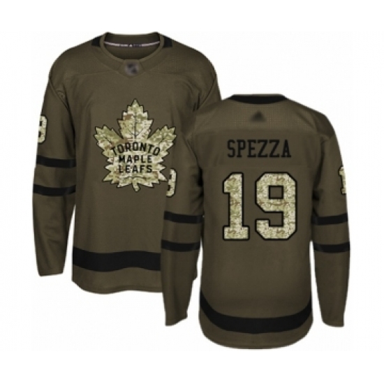 Men's Toronto Maple Leafs #19 Jason Spezza Authentic Green Salute to Service Hockey Jersey