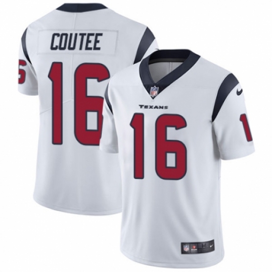 Men's Nike Houston Texans #16 Keke Coutee White Vapor Untouchable Limited Player NFL Jersey - Ujersey