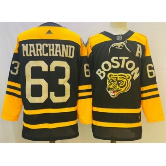 Men's Boston Bruins #63 Brad Marchand Black Classic Primegreen Stitched Jersey - Ujersey