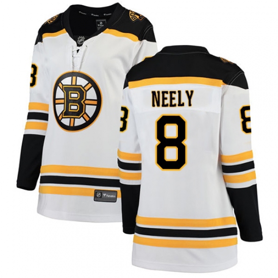 Women's Boston Bruins #8 Cam Neely Authentic White Away Fanatics Branded Breakaway NHL Jersey - Ujersey
