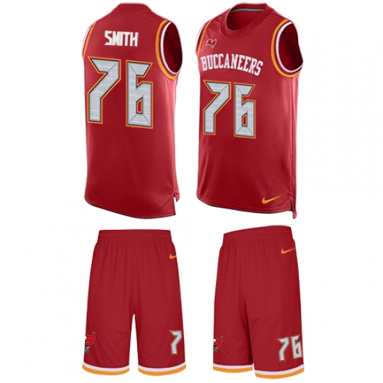 Men's Nike Tampa Bay Buccaneers #76 Donovan Smith Limited Red Tank Top Suit NFL Jersey - Ujersey