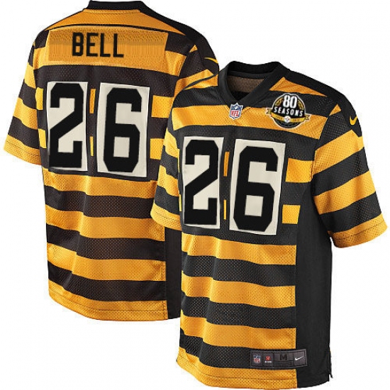 Men's Nike Pittsburgh Steelers #26 Le'Veon Bell Elite Yellow/Black Alternate 80TH Anniversary Throwback NFL Jersey - Ujersey