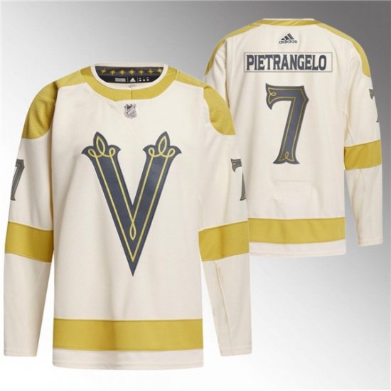 Men's Vegas Golden Knights #7 Alex Pietrangelo Cream 2024 Winter Classic Breakaway Stitched Jersey - Ujersey