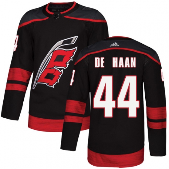 Men's Adidas Carolina Hurricanes #44 Calvin De Haan Black Authentic Alternate NHL Jersey - Ujersey