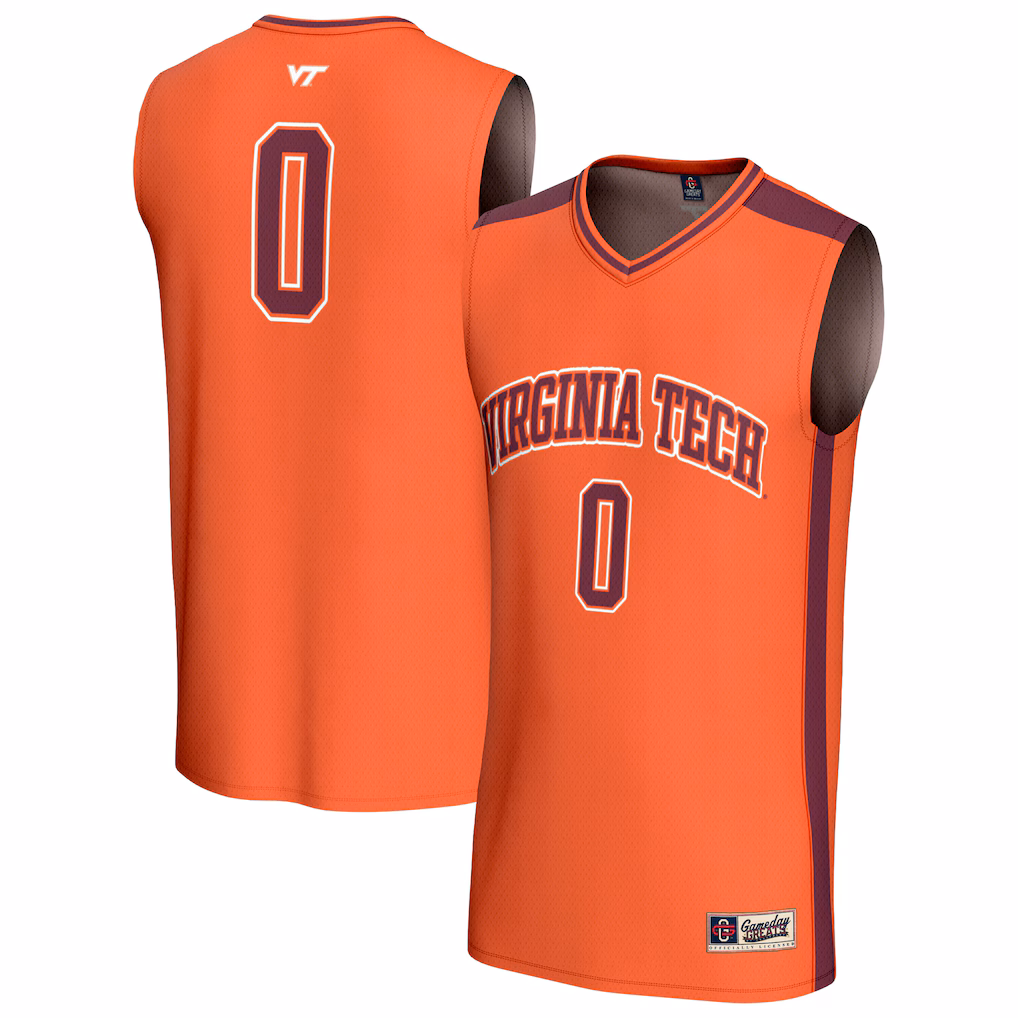 Youth GameDay Greats Orange #0 Virginia Tech Hokies Collegiate Basketball Fashion Jersey