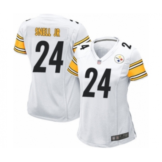 Women's Pittsburgh Steelers #24 Benny Snell Jr. Game White Football Jersey - Ujersey