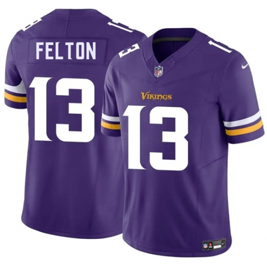 Men's Minnesota Vikings #13 Tai Felton Purple 2025 Draft F.U.S.E. Vapor Untouchable Limited Football Stitched Jersey - Ujersey