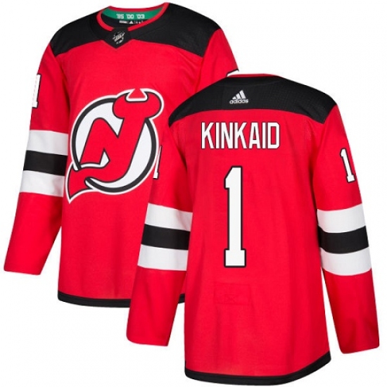 Youth Adidas New Jersey Devils #1 Keith Kinkaid Authentic Red Home NHL Jersey - Ujersey