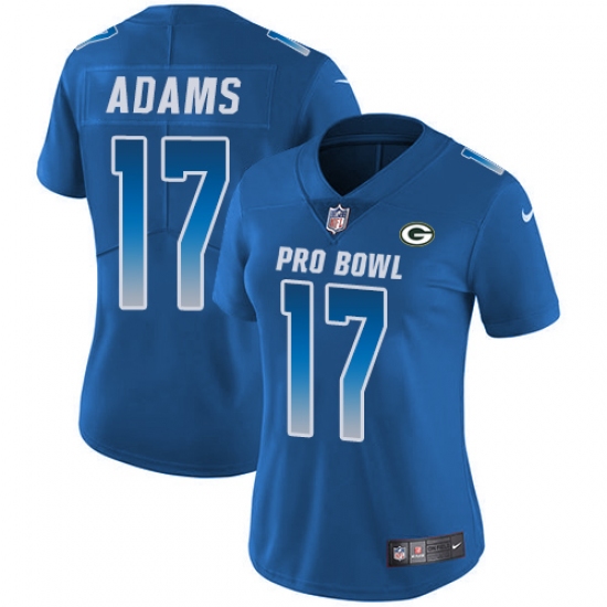 Women's Nike Green Bay Packers #17 Davante Adams Limited Royal Blue 2018 Pro Bowl NFL Jersey - Ujersey