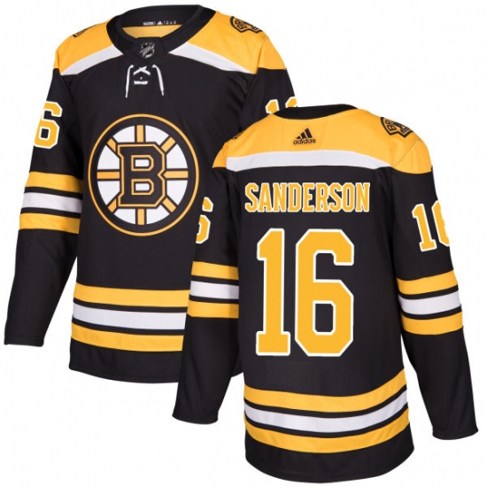 Men's Adidas Boston Bruins #16 Derek Sanderson Premier Black Home NHL Jersey - Ujersey